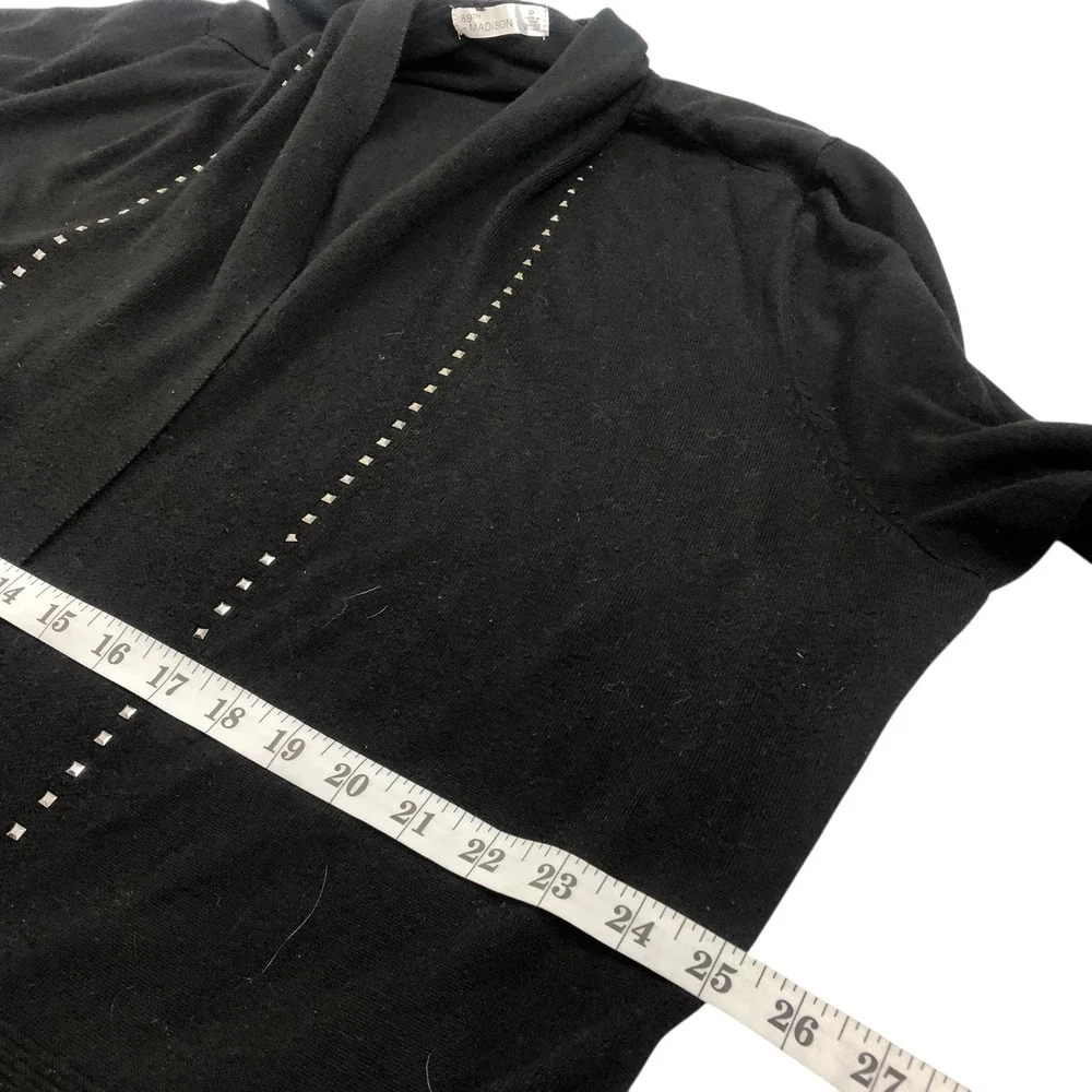 89th + Madison Black Studded Open Front Knit Cardigan Sweater Size‎ 2X Gothic